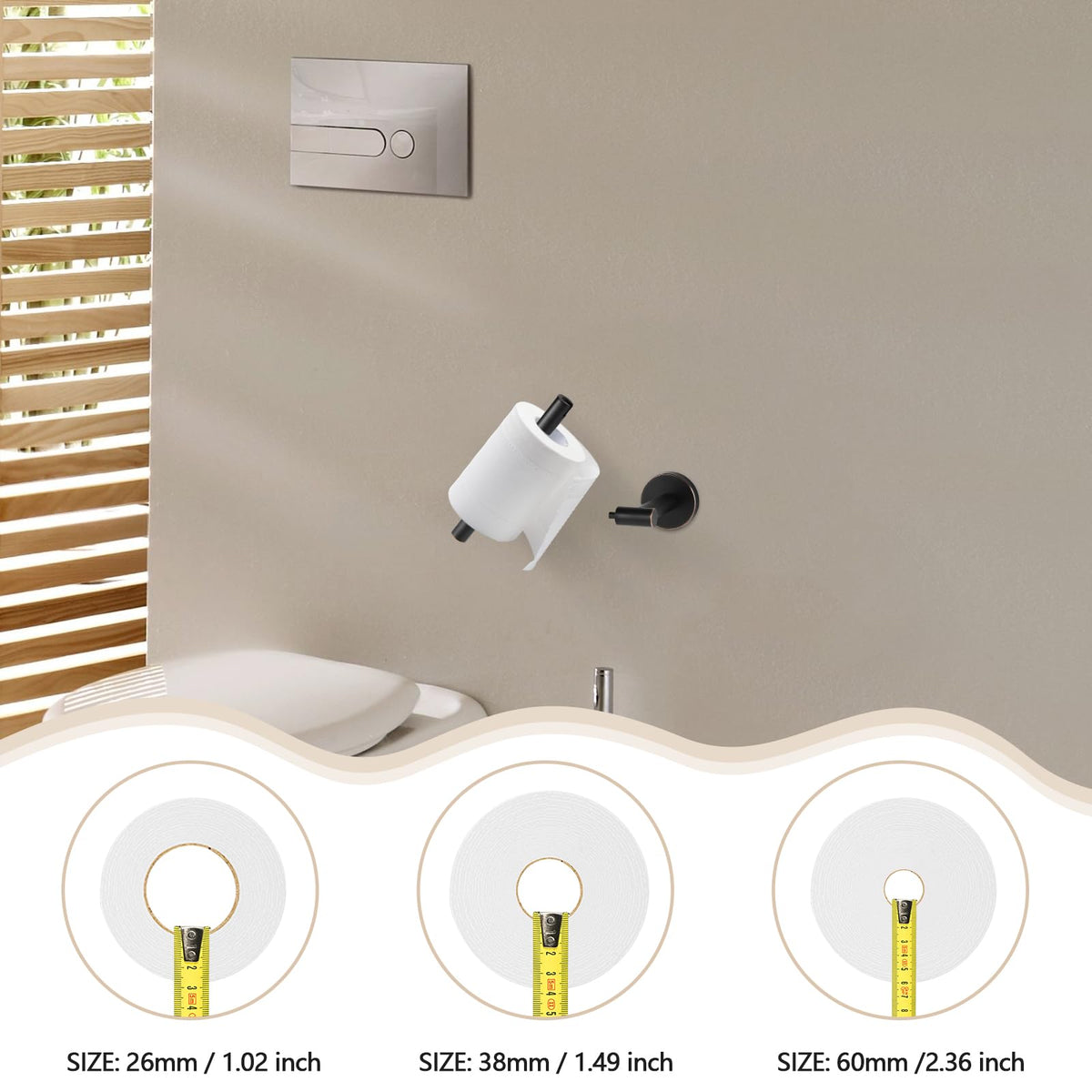 Newfun big-roll compatible holder with jumbo roll in use.