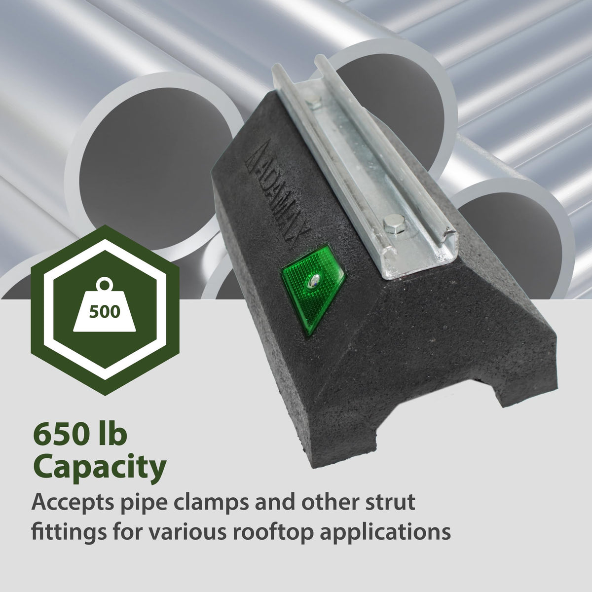 Newhouse Electric Adamax RTS14-10 galvanized steel strut provides rugged corrosion resistance.