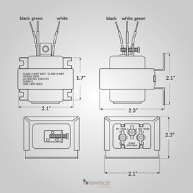 Newhouse Hardware 3TRAN transformer wiring close-up for 8/16/24 VAC outputs