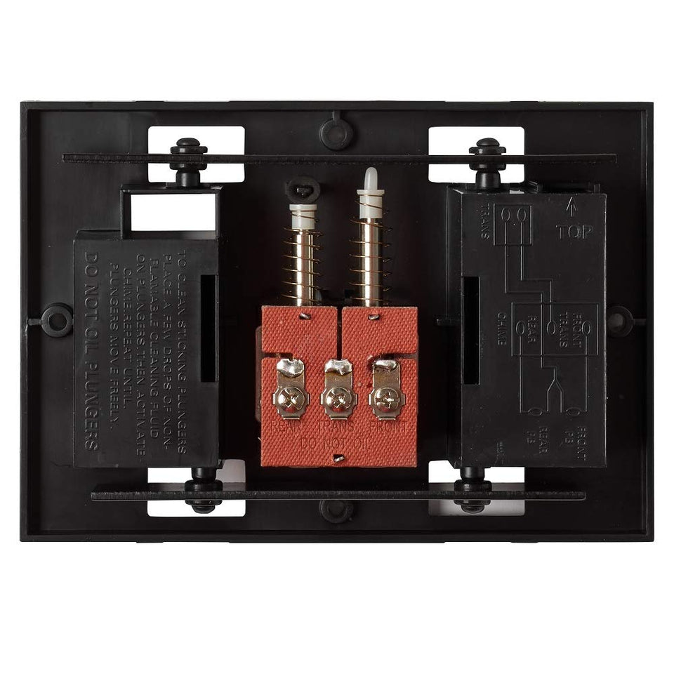 Newhouse Hardware CHIMEBASE2 base front view demonstrates compact, Nutone-compatible fit.