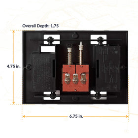 Newhouse Hardware CHIMEBASE2 side angle highlights slim profile for easy mounting.