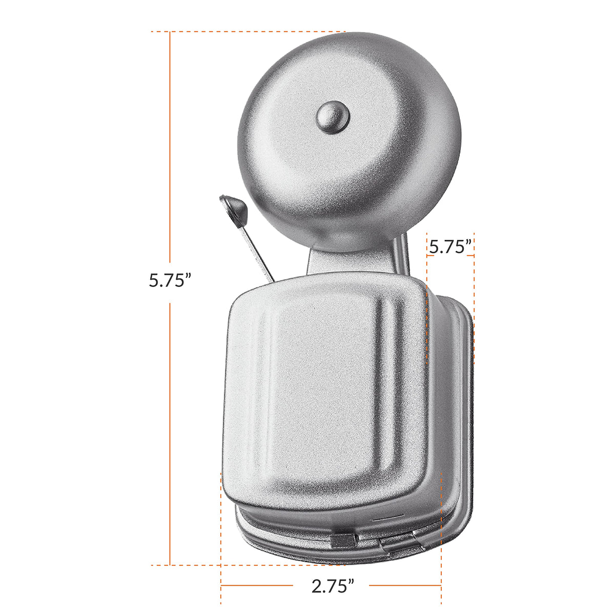 Newhouse Hardware door bell dimensions show a compact, unobtrusive footprint.