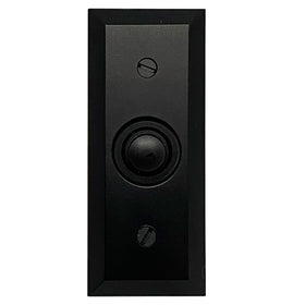 Newhouse Hardware rectangular recessed doorbell button in black, flush-mount design for elegant front entry.