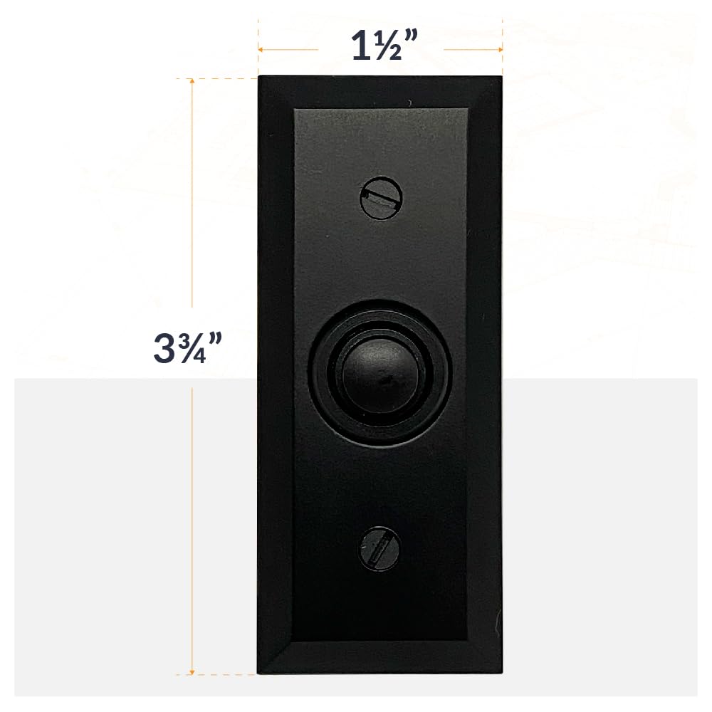 Newhouse Hardware recessed doorbell button close-up showing beveled edges for curb appeal.