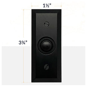 Newhouse Hardware recessed doorbell button close-up showing beveled edges for curb appeal.