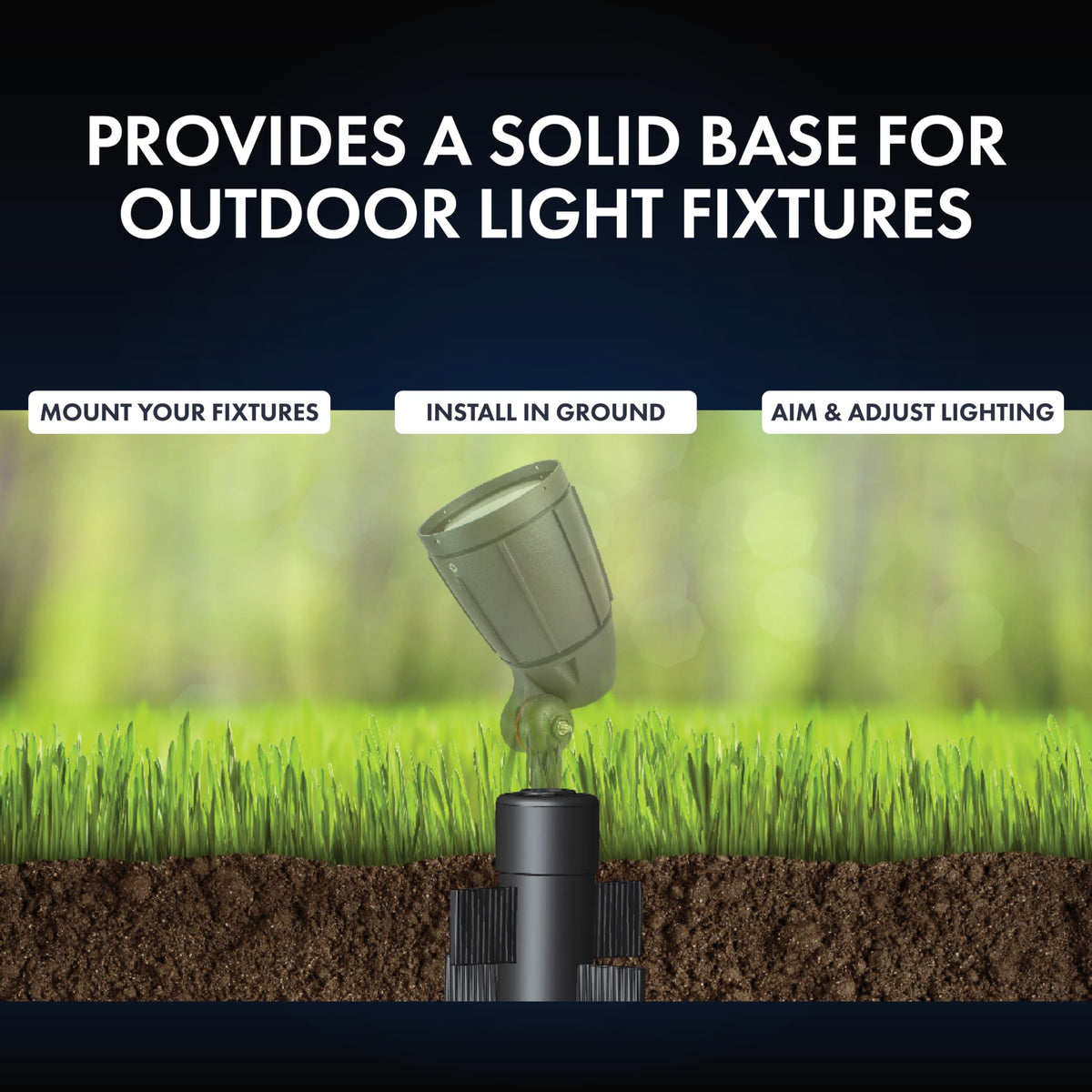 Newhouse Lighting MPOST17 17-inch length supports ground-level lighting