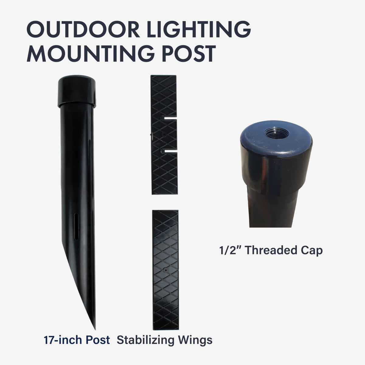 Newhouse Lighting MPOST17 black finish blends with garden aesthetics