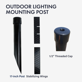 Newhouse Lighting MPOST17 black finish blends with garden aesthetics