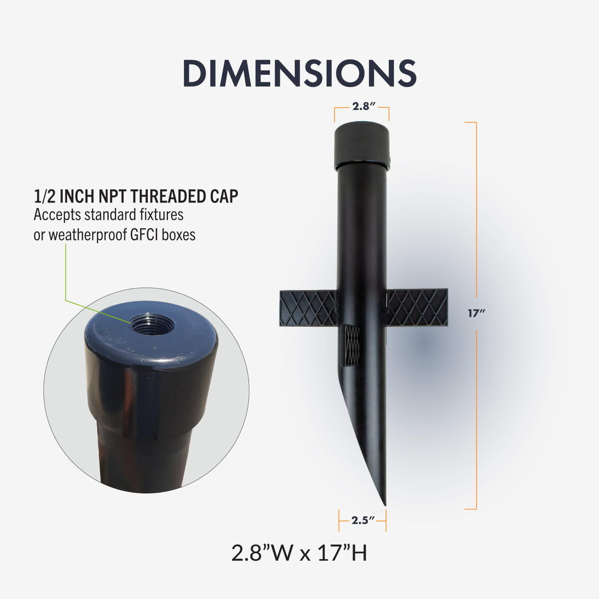 Newhouse Lighting MPOST17 cap with 1/2 in NPT thread for standard fixtures