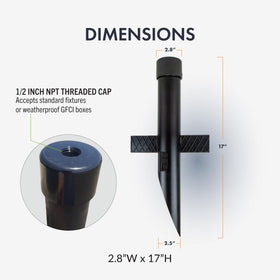 Newhouse Lighting MPOST17 cap with 1/2 in NPT thread for standard fixtures