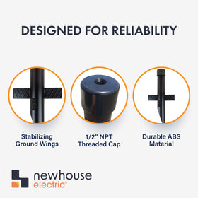 Newhouse Lighting MPOST17 post ideal for lawn, sign, or tree uplighting setups