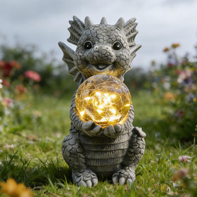 Newinhome dragon crackle ball light adds warm glow to outdoor spaces.