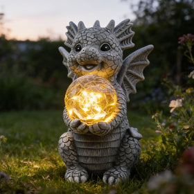Newinhome weatherproof dragon statue resists rain and sun.
