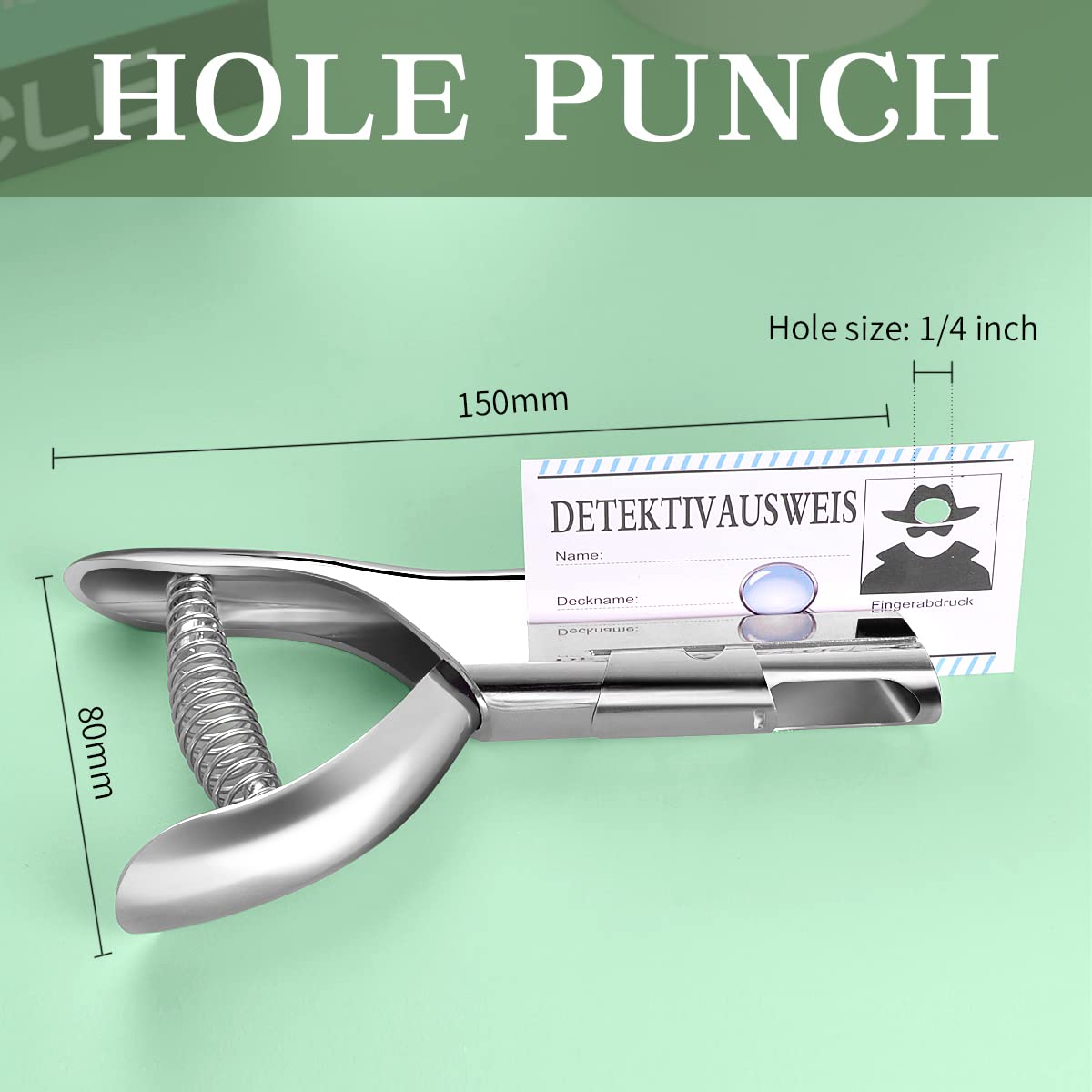 Newisdomake heavy-duty hole punch with 2-inch deep throat for thicker materials.