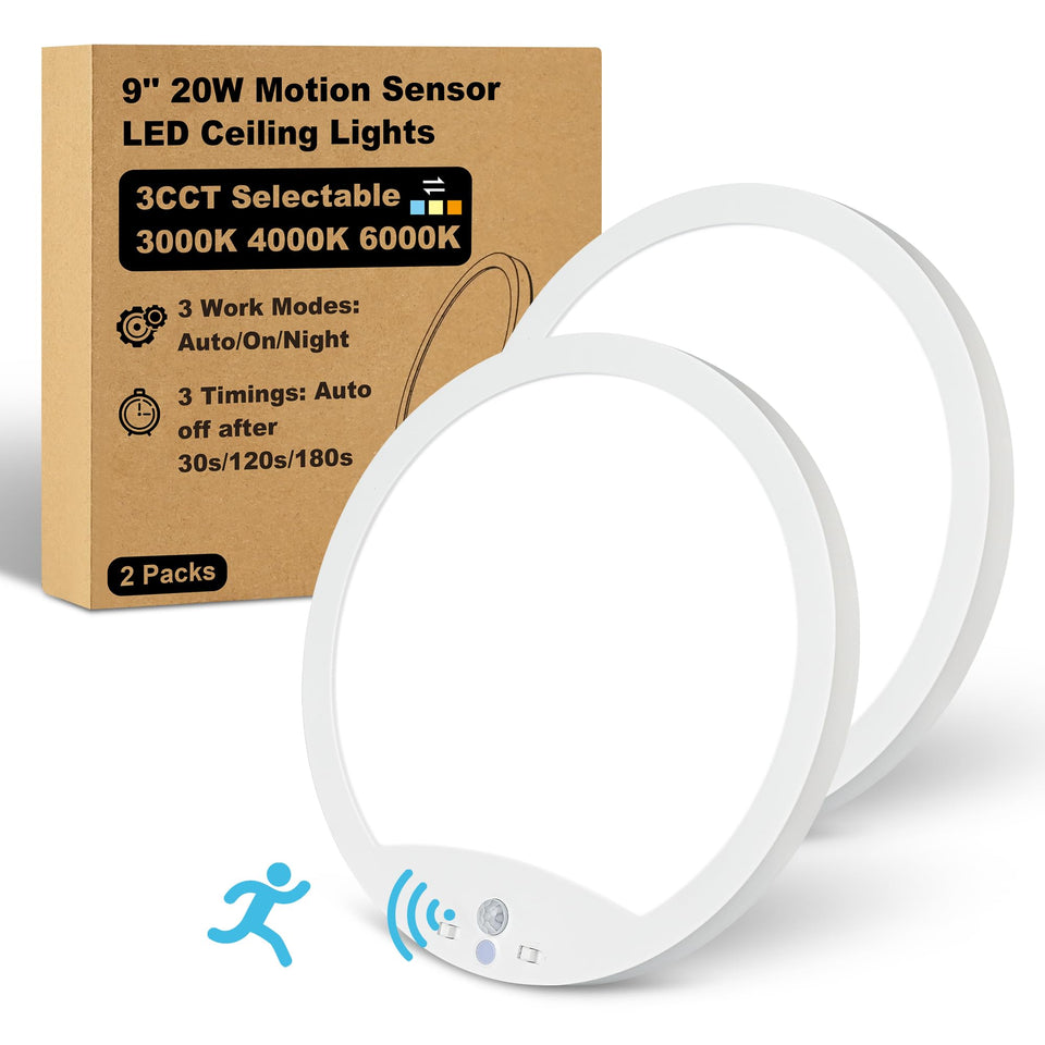 NEWKAZ motion sensor ceiling light front view with adjustable color temperature for versatile lighting