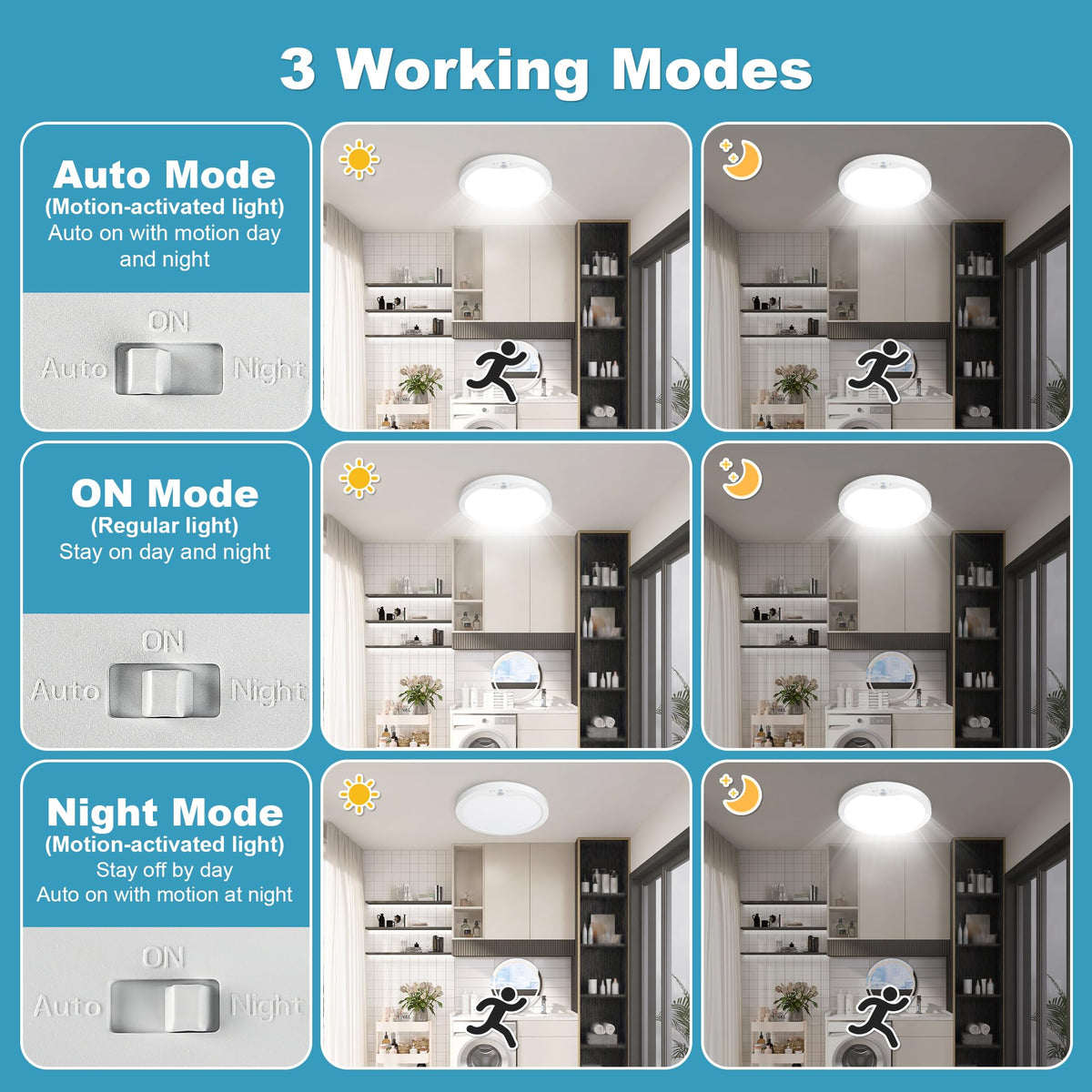 NEWKAZ ceiling light 3000K warm white setting for cozy spaces
