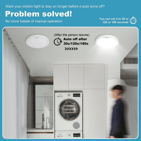 NEWKAZ motion sensor ceiling light auto mode in use for hands-free lighting