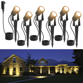 NEWKAZ outdoor spotlight with warm white 18W for yard accents.