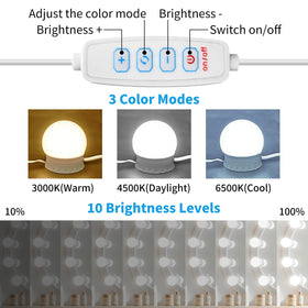 NEWKAZ stick-on mirror lights provide easy installation with strong 3M tape
