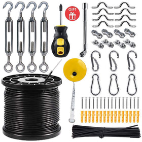 Newleray guide wire setup for outdoor string lights, tidy and secure.