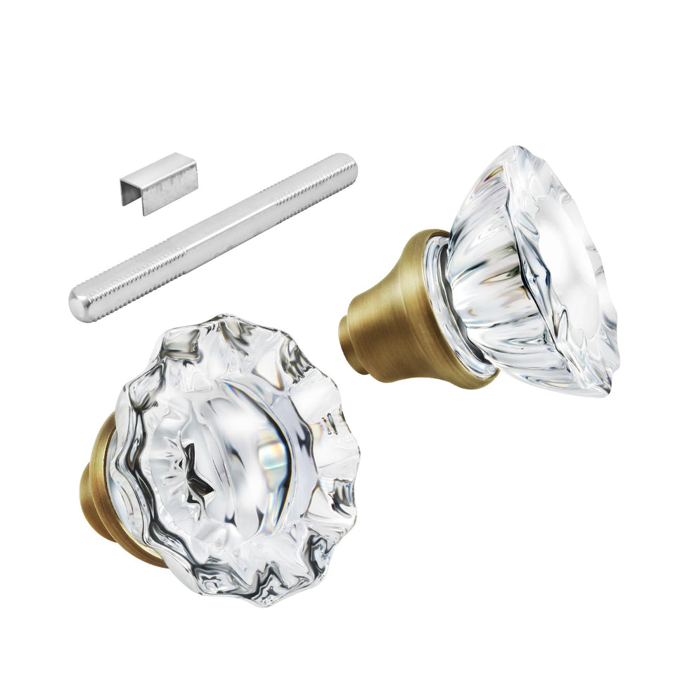 newliplace crystal door knob with interior brass finish enhances vintage decor