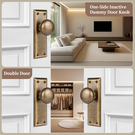 newliplace dummy door knob set front view for interior update.
