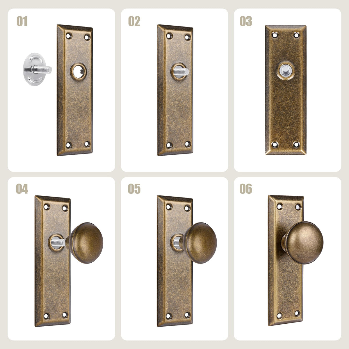 newliplace packaging with two-pack dummy knobs for easy setup.