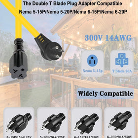 NEWNEWLIU 4-in-1 outlet expands compatibility for 125V and 250V devices.