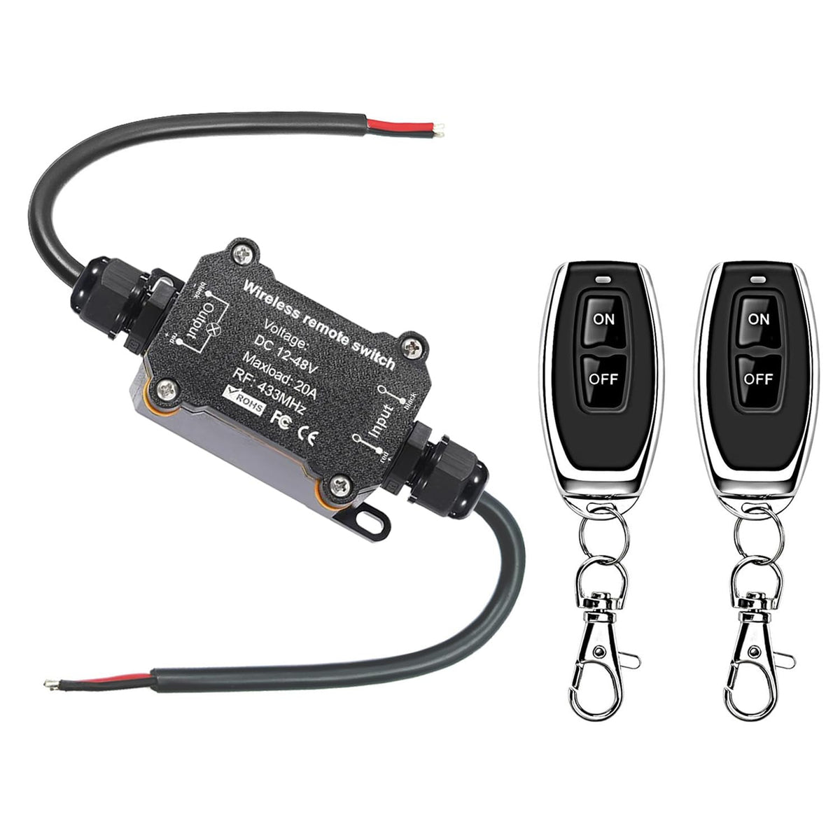 NEWNEWLIU DC12V waterproof remote switch front view for easy distance control