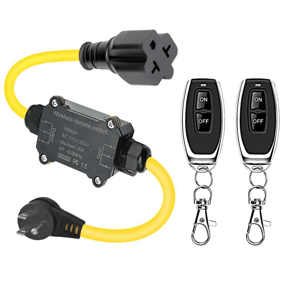 NEWNEWLIU outdoor remote outlet setup shows 4-in-1 versatility for outdoor power needs.