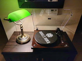 Newrays bankers lamp showing adjustable angle feature
