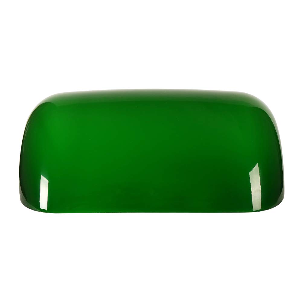 Newrays green glass shade side view showing sturdy, elegant design