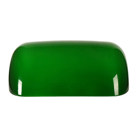 Newrays green glass shade side view showing sturdy, elegant design