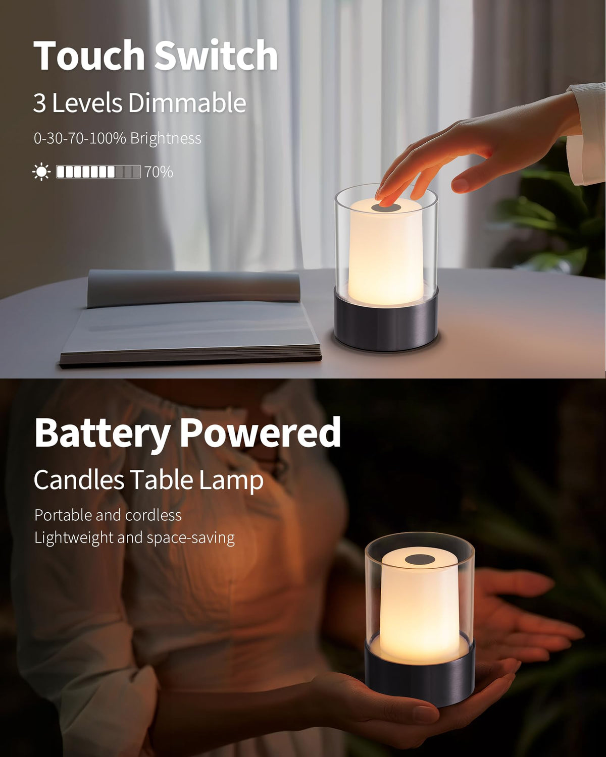 NEWSEE cordless table lamp providing ambient light for living spaces