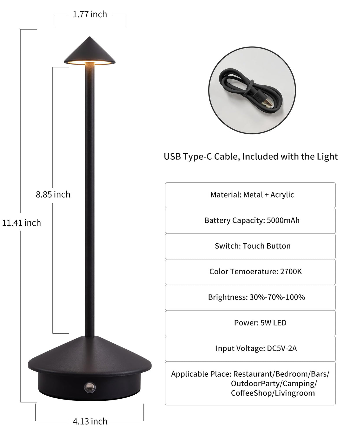 NEWSEE metal body with electroplated finish maintains a sleek look.