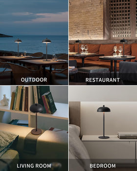 NEWSEE blue shade lamp adds color to table lighting