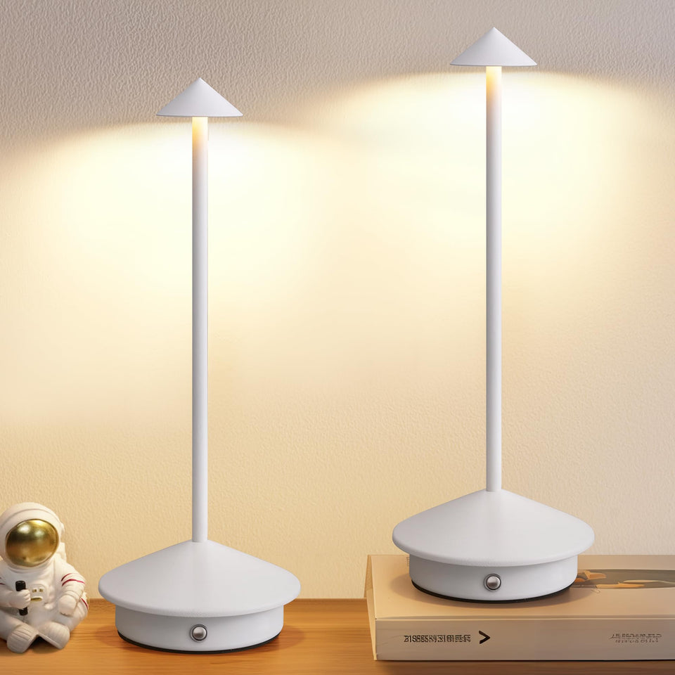 NEWSEE cordless table lamp set 2 on dining table for ambient lighting