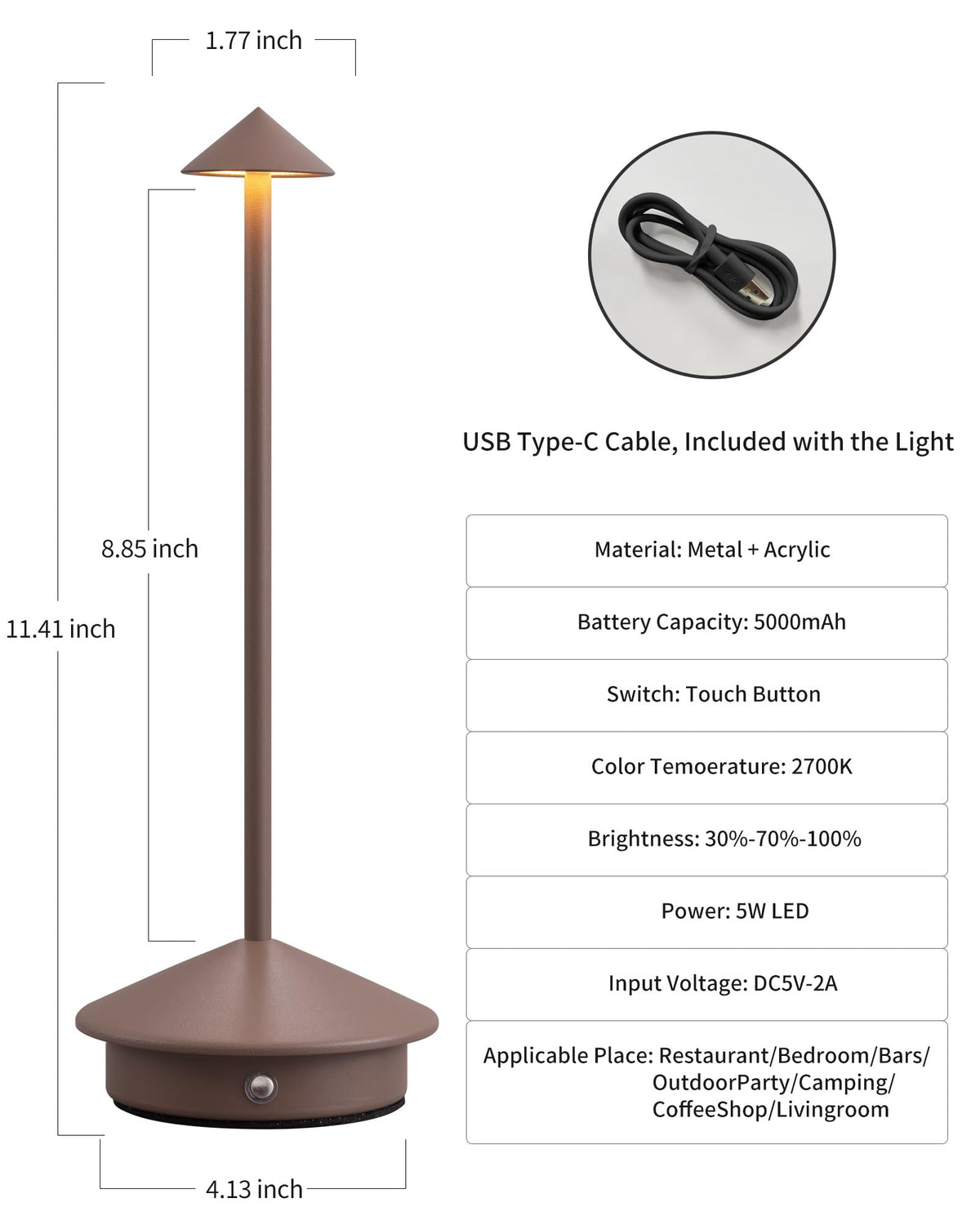 NEWSEE plastic shade provides soft light transmission for eye comfort.