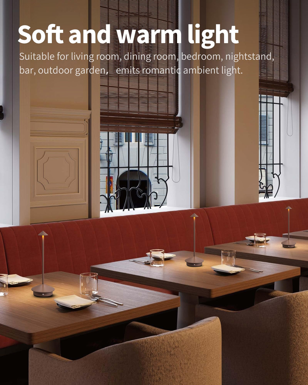 NEWSEE table lamp with touch switch delivers warm 2700K light.