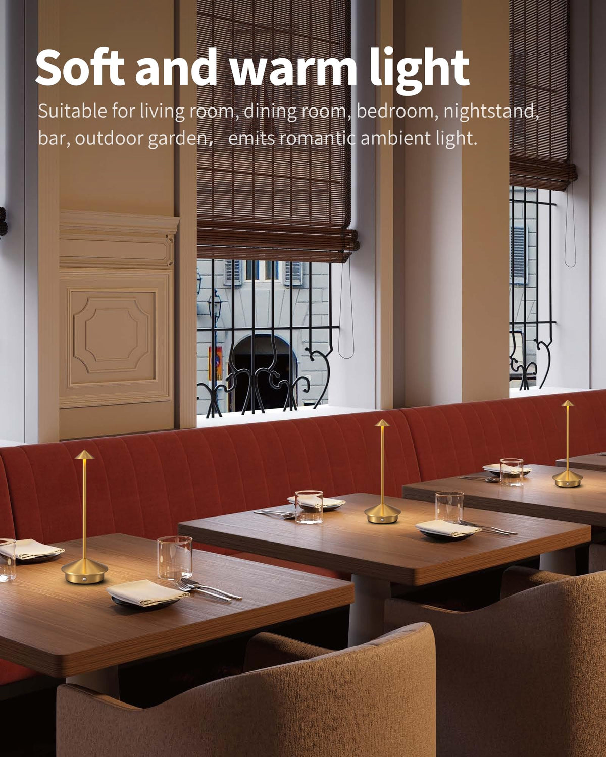 NEWSEE touch-controlled lamp, 2700K brightness, warm glow focus.