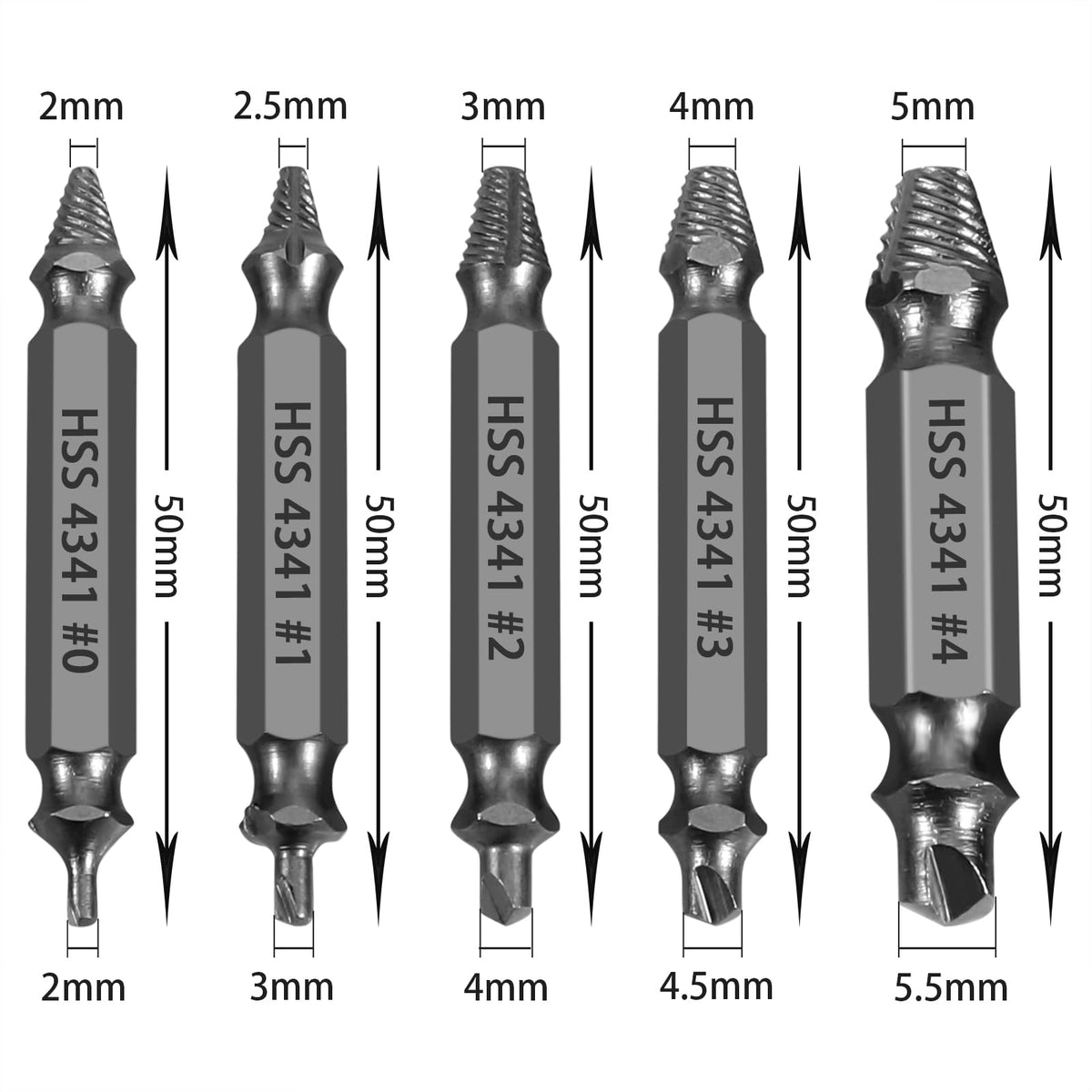 Newte set features drill side and spiral side for removal.