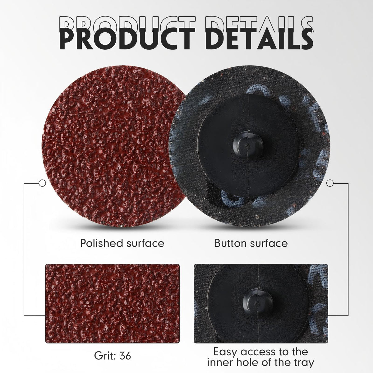 Newwiee 2-inch discs removing rust on automotive components.