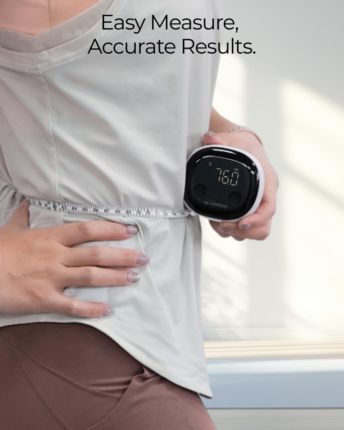 NEXABRIDGE hip measurement shows full body data for progress monitoring.