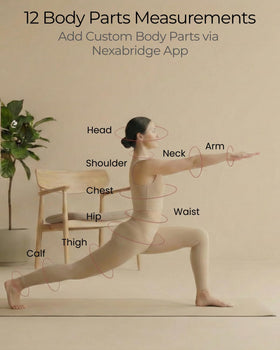 NEXABRIDGE waist measurement with precise sensor and backlit display.