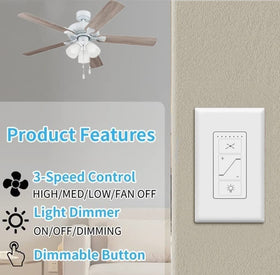 Nexete 3-speed control helps tailor airflow without pull chains