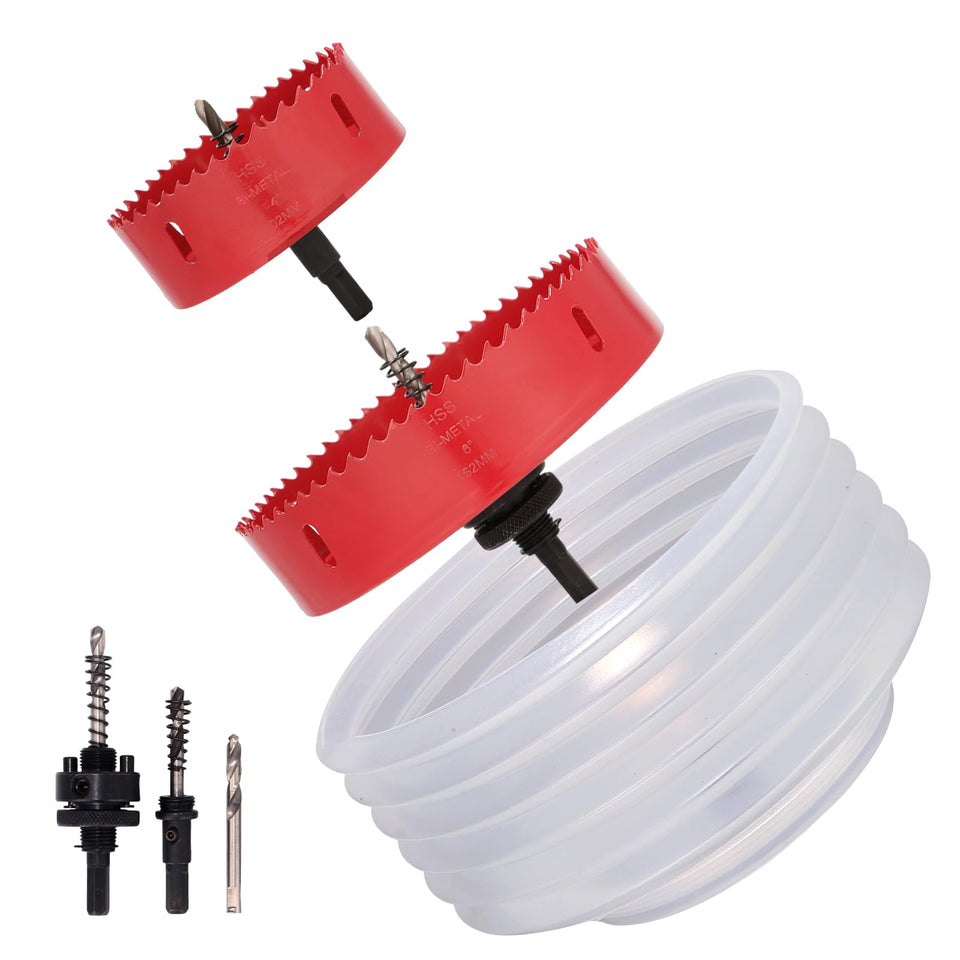 Nexigins 4-Inch hole saw with dust bowl for clean drywall cuts