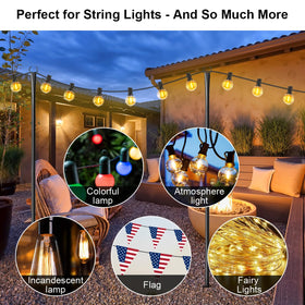 Nexillumi clamp top claw grips string lights securely in windy conditions.