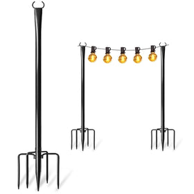 Nexillumi heavy-duty outdoor light pole assembly for quick string light setup