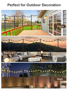 Nexillumi outdoor light poles install in minutes for quick ambient setup.