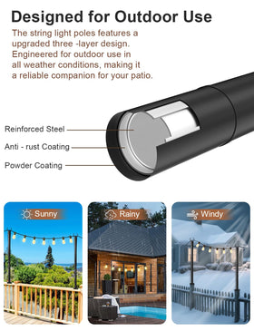 Nexillumi rust resistant metal coating prolongs outdoor use with minimal maintenance.